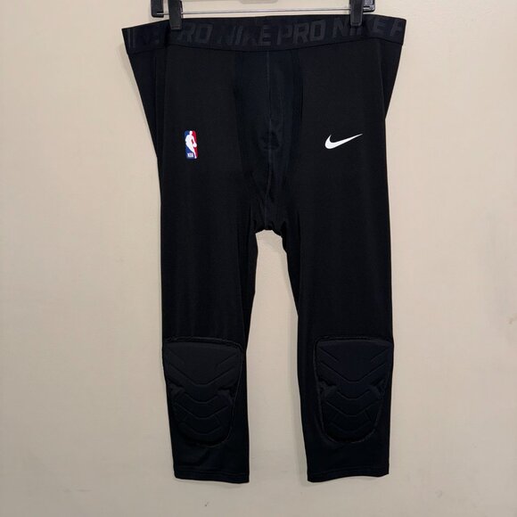 Nike Pro NBA Team Player Issue Hyperstrong Padded 3/4 Tights Mens 3XL AA0756-010 - Picture 2 of 8